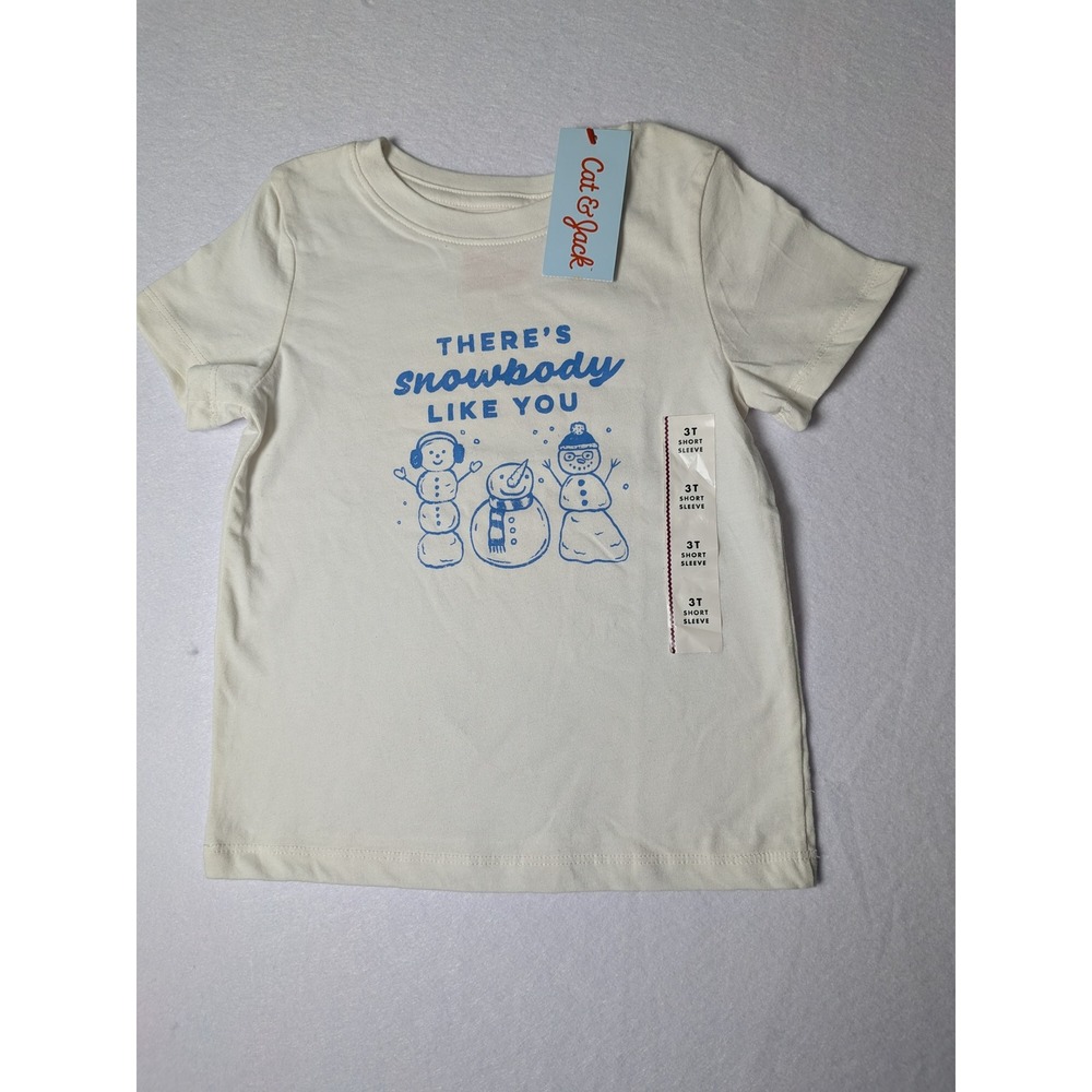 Cat & Jack Toddler‎ Boys Snowman Graphic T-Shirt Cream 3T NWT Snowbody Like You